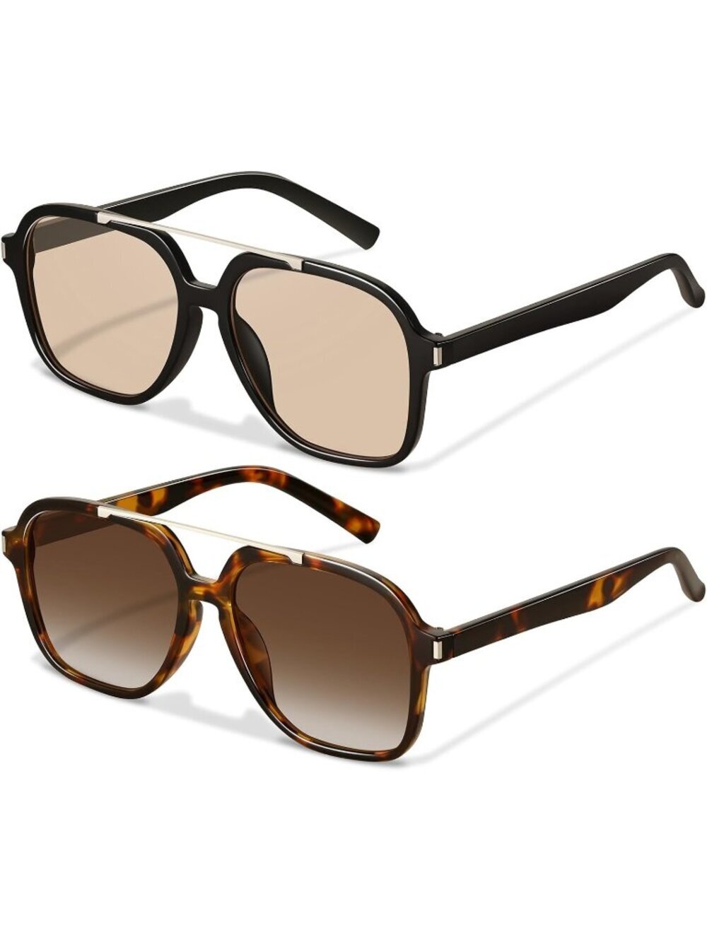 Women's Black Brown 70s Trendy Vintage Style Lightweight Shades UV Protection